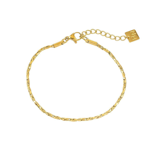 KANAI Gold: Modern Intricate Textured Twist Chain Bracelet