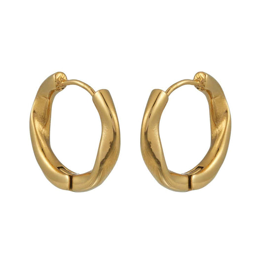 ARIDAMA Gold: Mid-Size Vintage Inspired Twisted Hoop Earrings