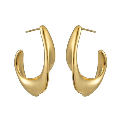 FLIRTA Gold: Vintage Art Deco–Inspired Architectural Hoop Earrings