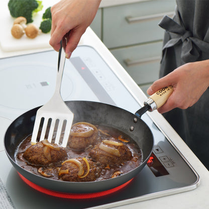 Yoshikawa Cook-Pal Ren Deep Frying Pan 28cm– Nitrided Carbon Steel, Made in Japan