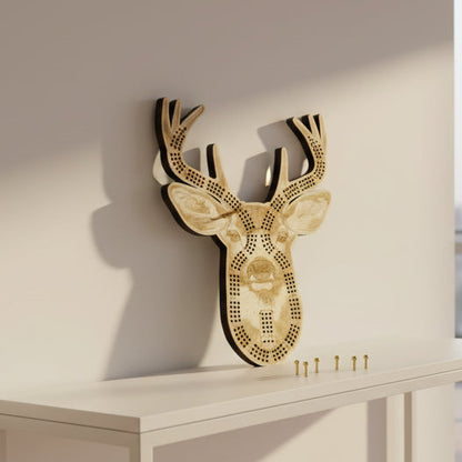 Deer Head Cribbage Board