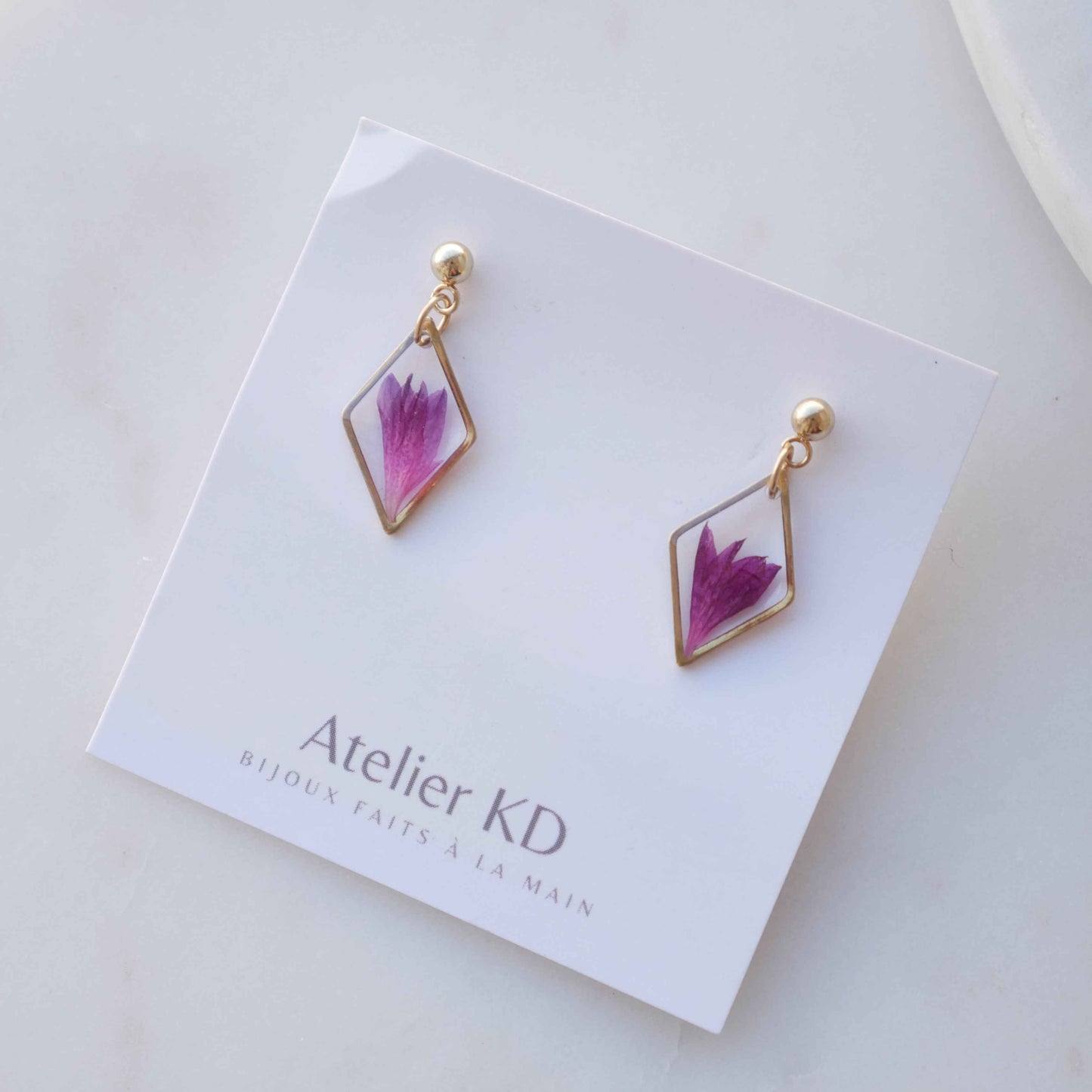 Boucles d'oreilles Lucy - fuschia  (petit 12mm)