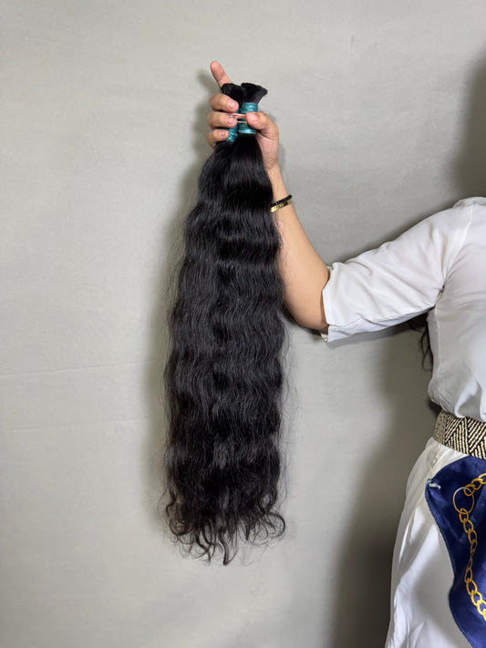 Raw Indian Wavy Bulk Hair Bundles