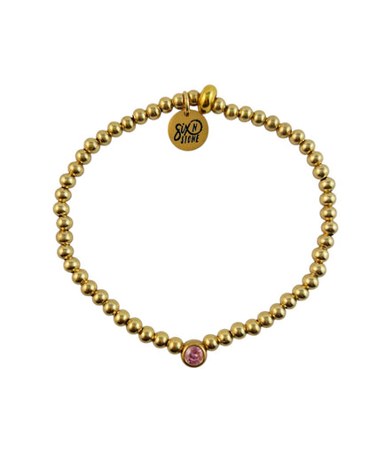 Mini Gold & Sparkle Bracelet (Clear & Light Pink, Blue)