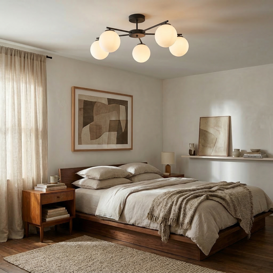 ELTON Black Scandinavian Ceiling Lamp for Living Room, Bedroom & Hallway - AURABAGS SHOP