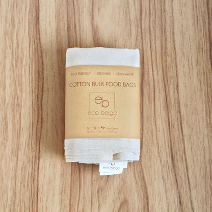 Cotton Bulk Food Bags (Set of 3)