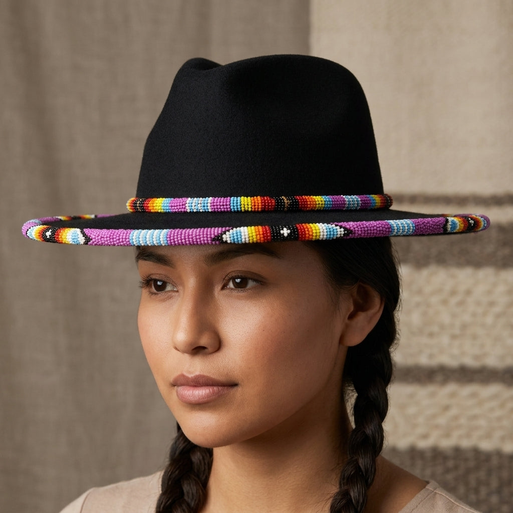 Size-59 Handmade Beaded Hat