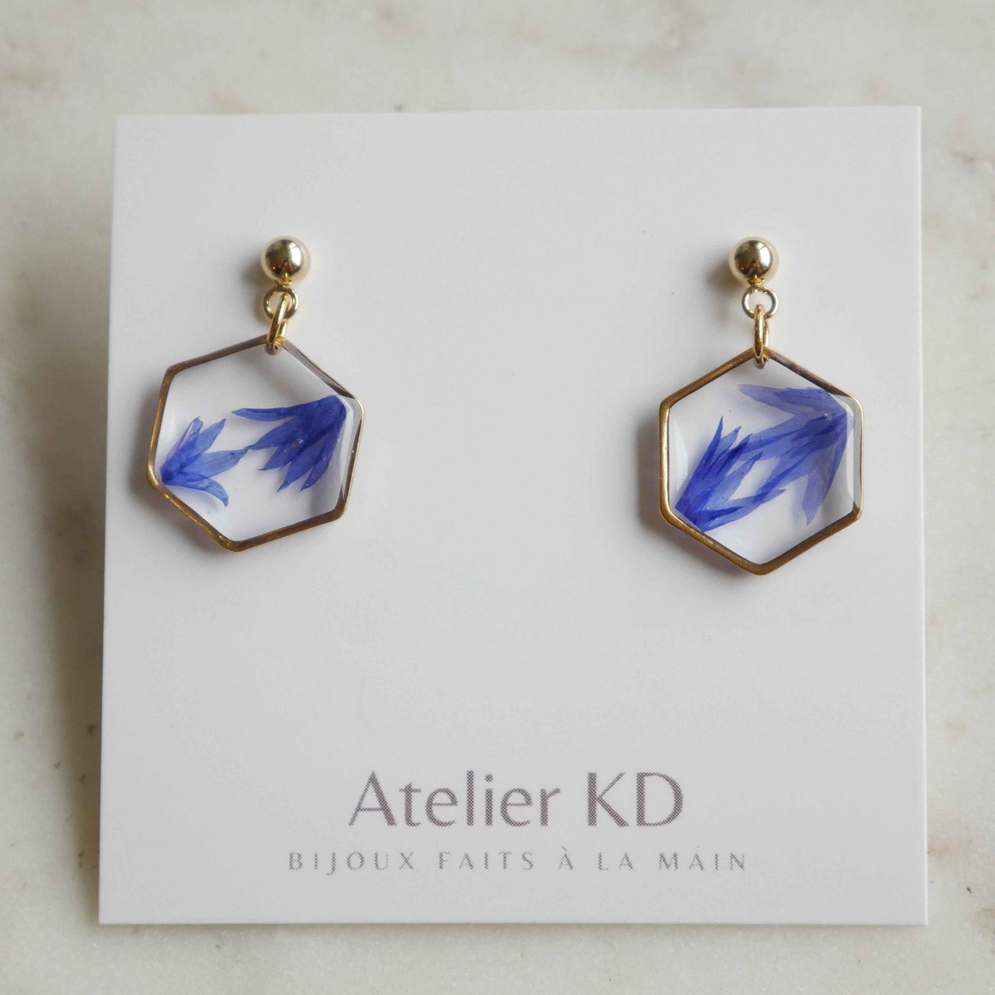 Boucles d'oreilles Blu - hexa(médium)