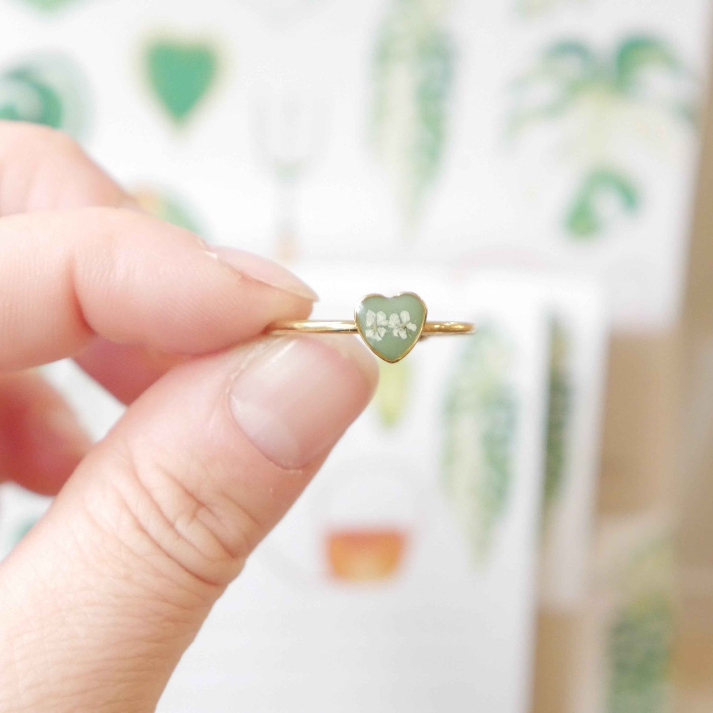Bague automne -  mini coeur (ajustable)