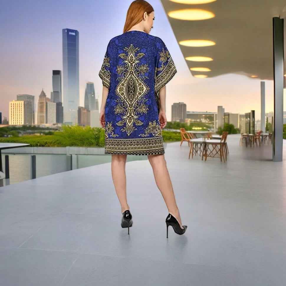 Blue Printed Kaftans for Women