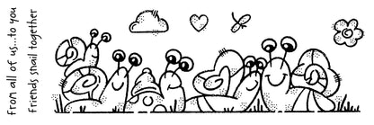 Woodware Clear Singles The Snail Family 8 in x 2.6 in Stamp