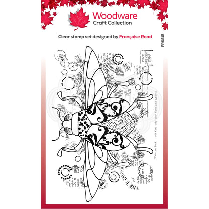 Woodware Clear Singles Dancing Beetle 4 in x 6 in Stamp