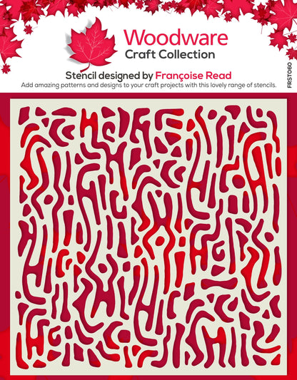 Woodware Wiggles 6 in x 6 in Stencil