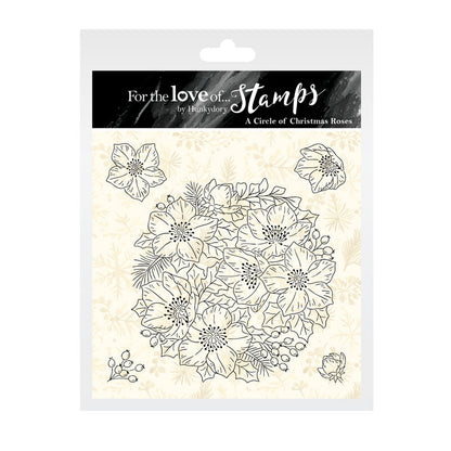 For the Love of Stamps - A Circle of Christmas Roses