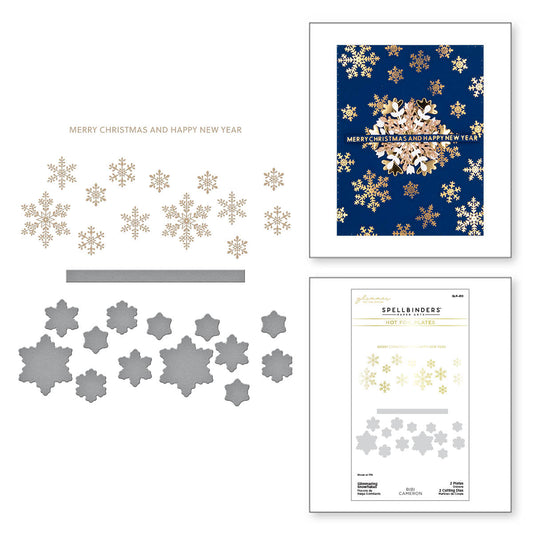 Glimmering Snowflakes Hot Foil Plate & Die Set from the Bibi's Snowflakes Collection by Bibi Cameron