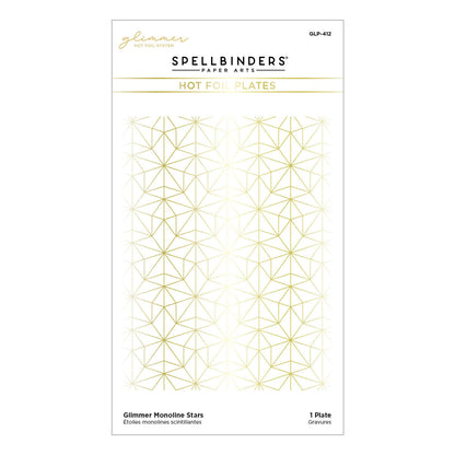 Glimmer Monoline Stars Hot Foil Plate from the Glimmer for the Holidays Collection