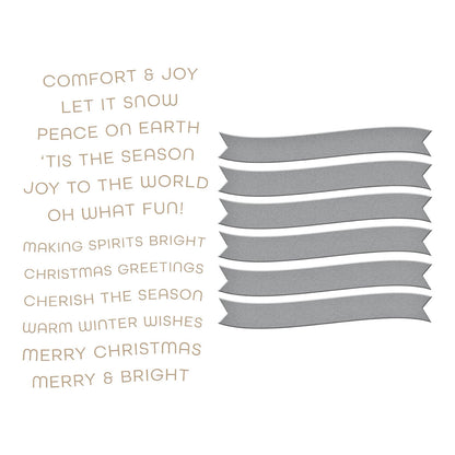Comfort & Joy Sentiments Hot Foil Plate & Die Set from the Glimmer for the Holidays Collection