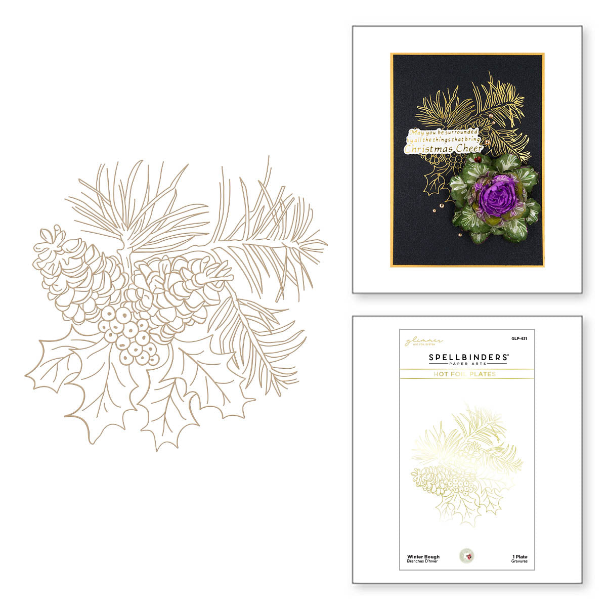 Winter Bough Hot Foil Plate from the Snow Garden Collection by Susan Tierney-Cockburn