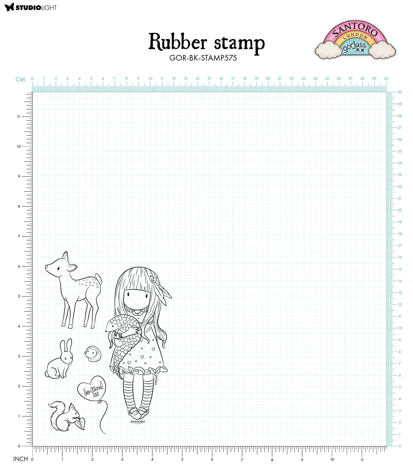 SAN Cling Stamp Gorjuss - Be Kind Be Kind To All Creatures 120x170x5mm 6 PC nr.575