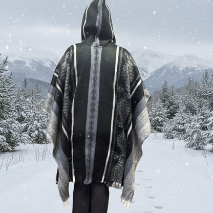 Black Soft Handmade Wool Ponchos