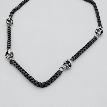 GoSteel Biker Skull Chain Necklace