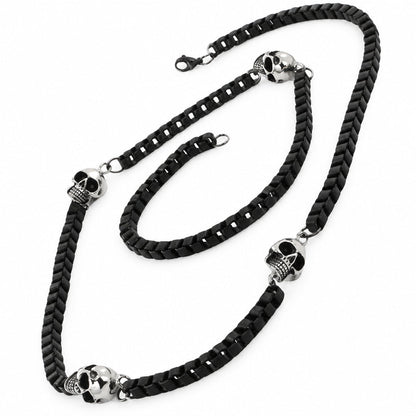 GoSteel Biker Skull Chain Necklace