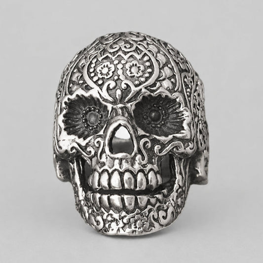 GoSteel Men's Sugar Skull Ring
