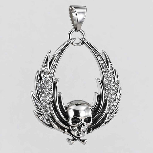 GoSteel Skull & Wings Pendant