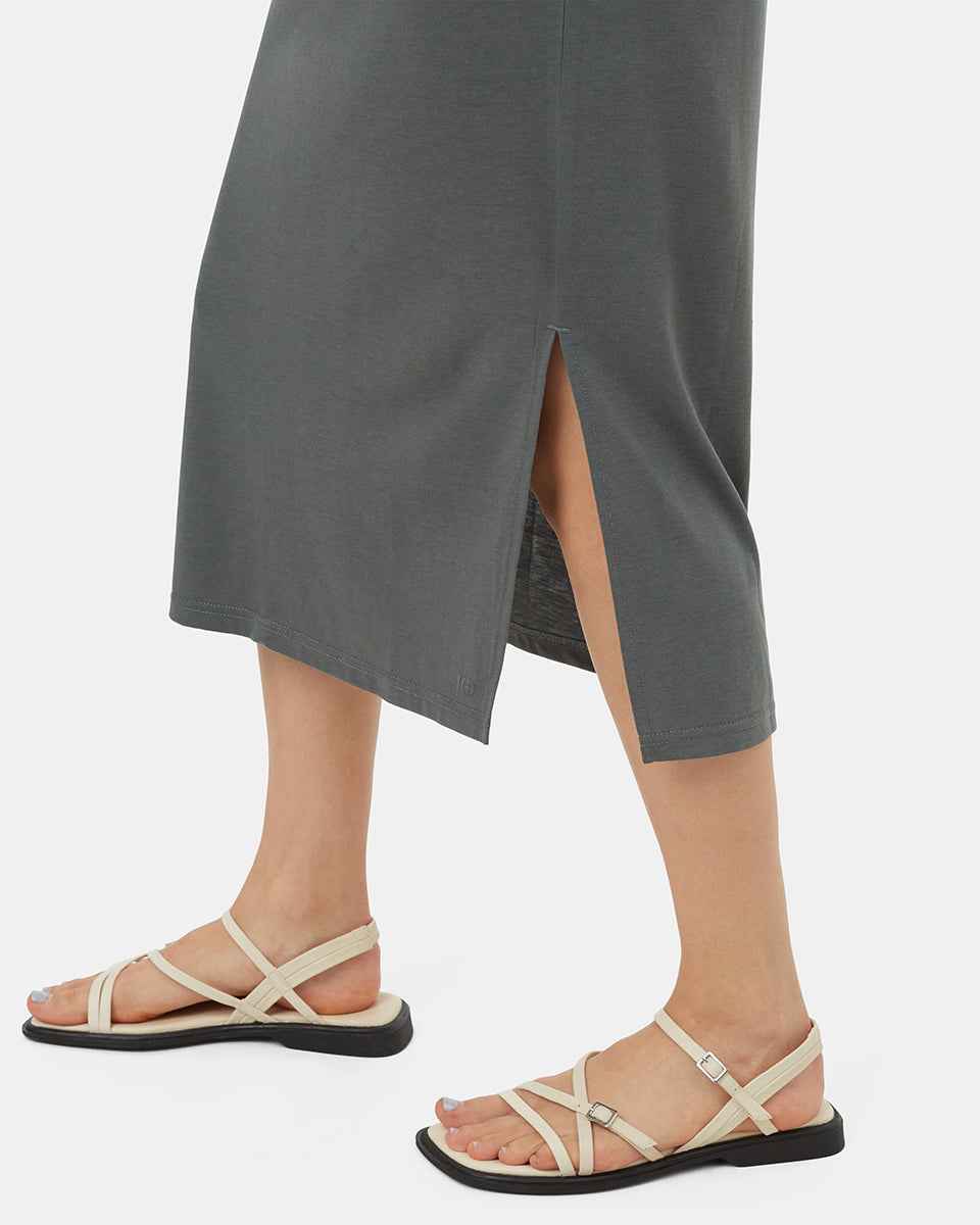 TreeBlend V-Neck Midi Dress
