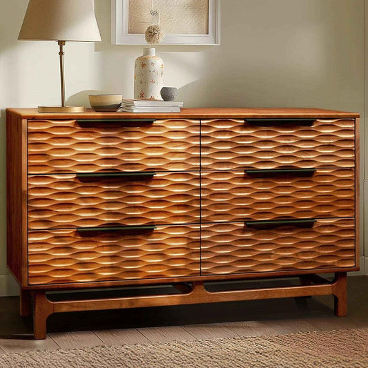 Elara Solid Wood Dresser with 6 Drawers