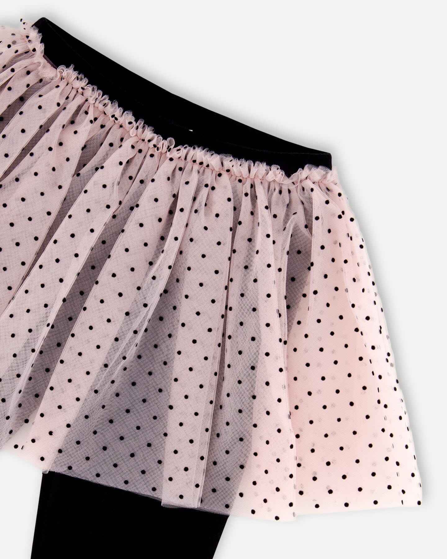 Leggings With Tulle Skirt Pink And Black