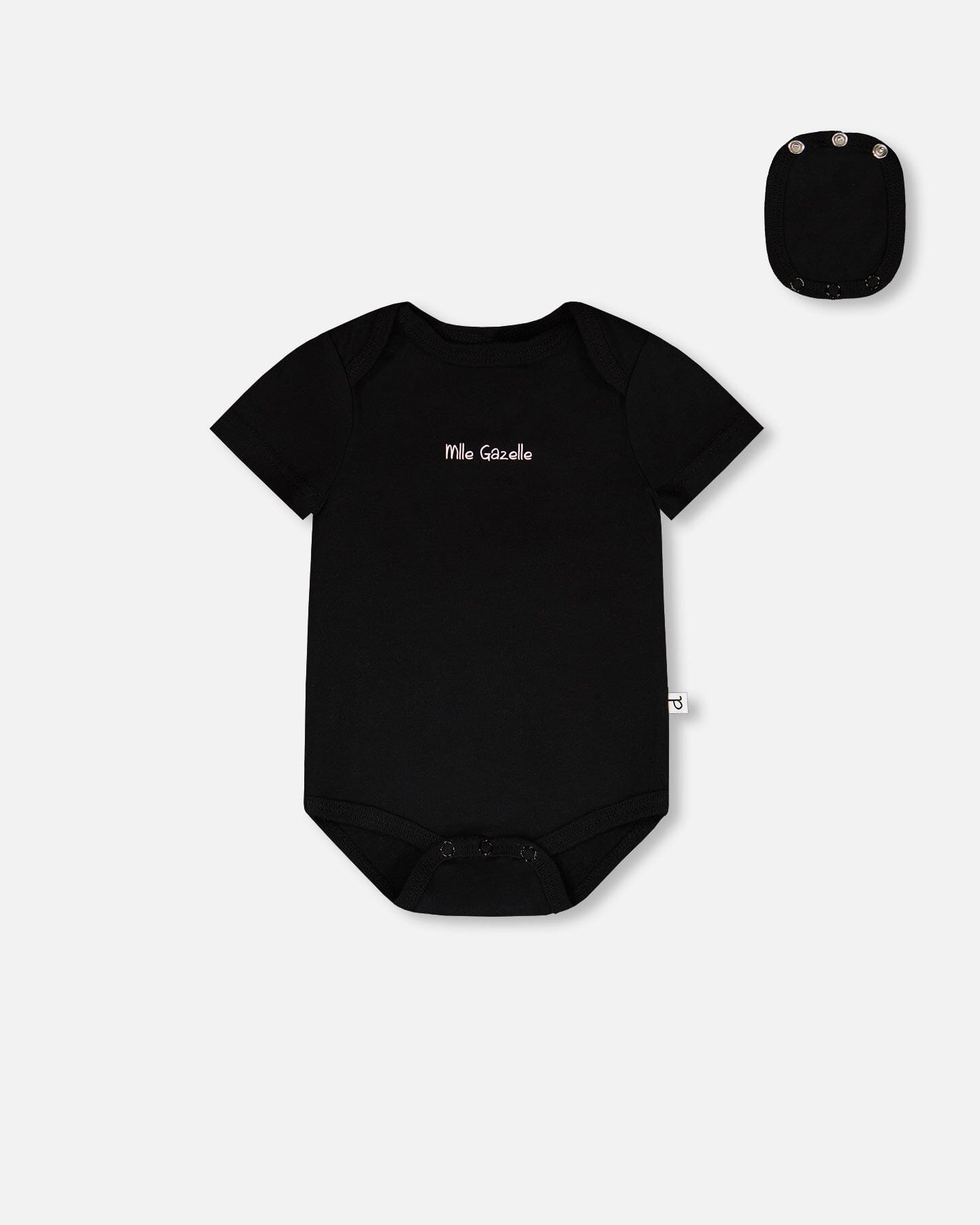 Evolutive Organic Cotton Jersey Onesie Black