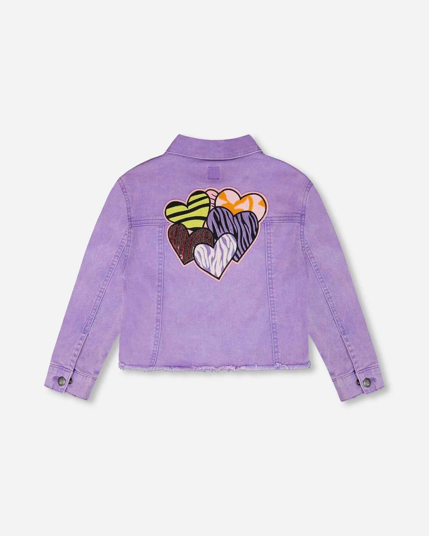Mauve Denim Jacket With Embroidery