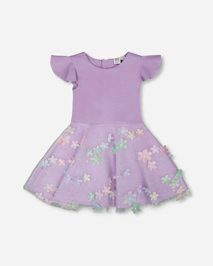 Bi-Material Dress Mauve