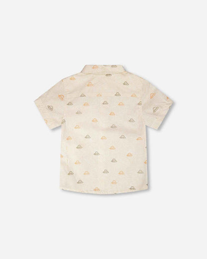 Poplin Shirt Beige Safari Print