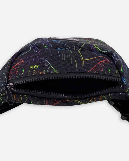 Fanny Pack Black Dinosaur Print