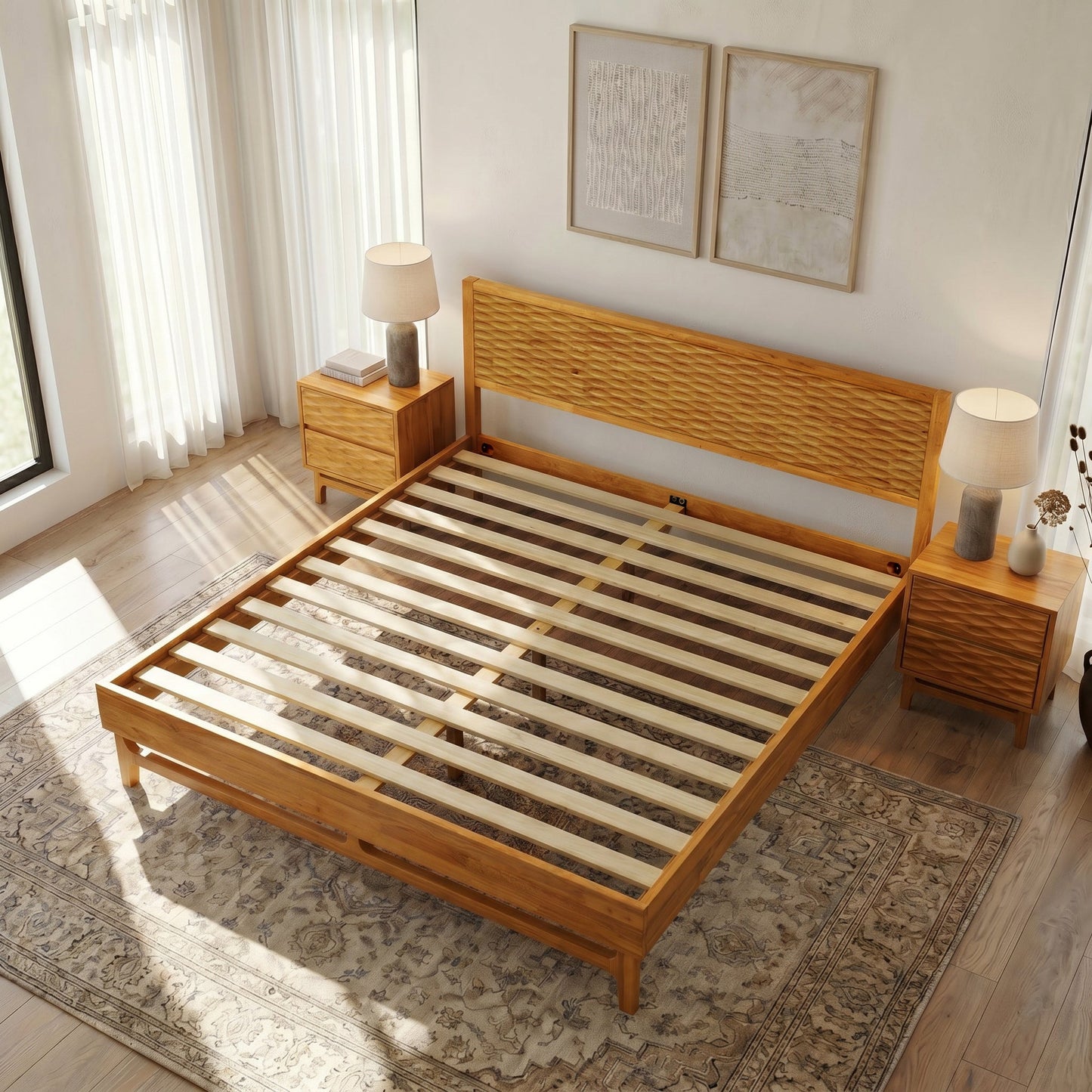 Elara Solid Wood Bed Frame