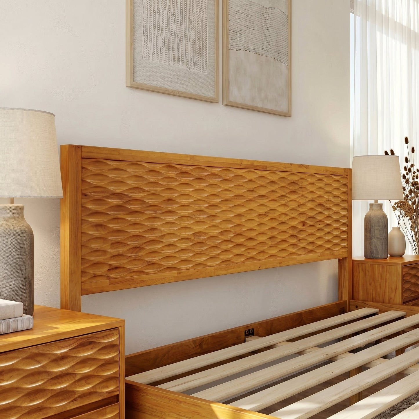 Elara Solid Wood Bed Frame