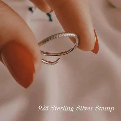 925 Sterling Silver Adjustable Snake Ring With Green Zircon - Fashion Jewelry In 4 Colors
