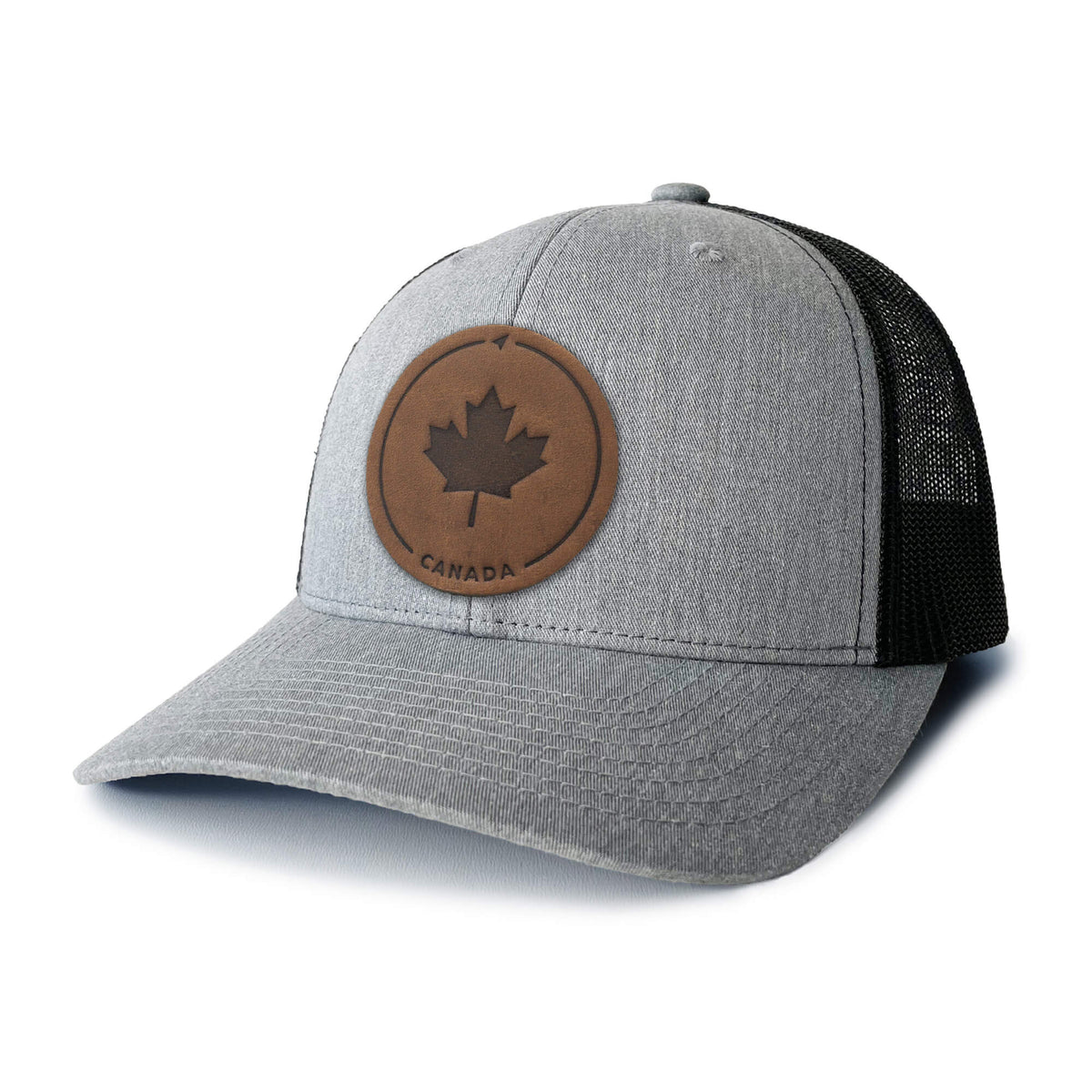 Maple Leaf Leather Patch Trucker Hat