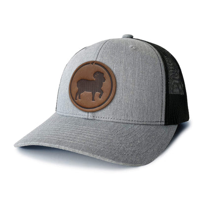 Bighorn Sheep Leather Patch Trucker Hat