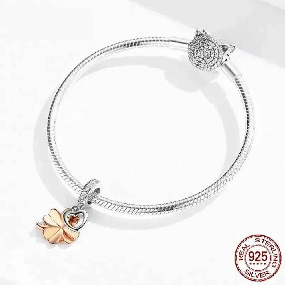 925 Sterling Silver Gardon Lucky Clover Charm - Scc1238