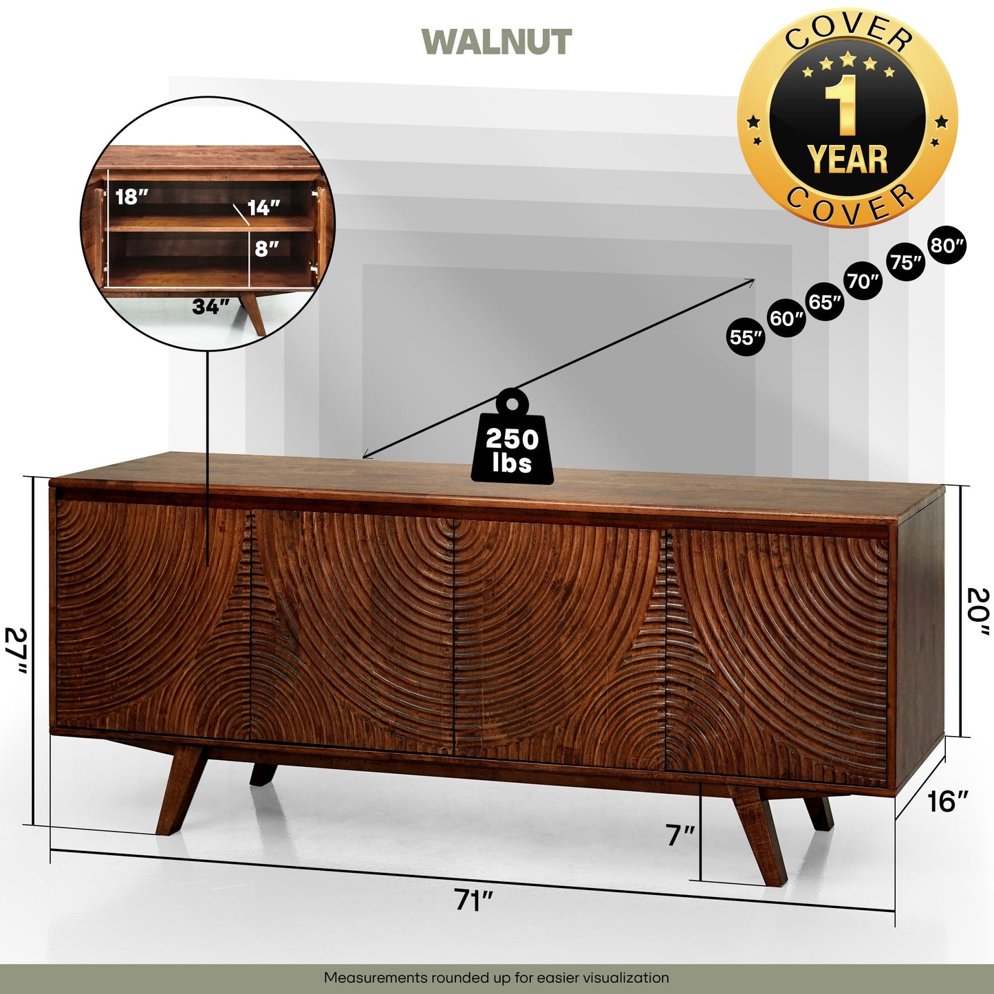 Harmony Solid Wood TV Stand