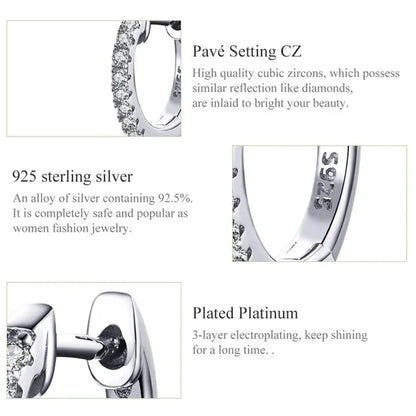 14K Gold Plated 925 Sterling Silver Cubic Zirconia Cuff Earrings - Trendy and Chic