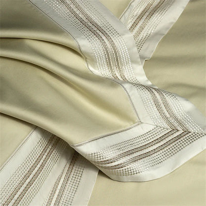 Heirloom Harmony Luxury Embroidered Egyptian Cotton 1000 TC Duvet Set - Aqua Blue/Champagne/Blush/Jade Green/Light Grey/Blue