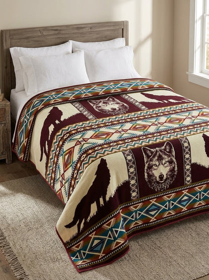 OLDTRIBES™ Plains Wolf Alpaca Blanket