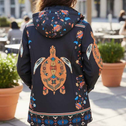 Navy blue Turtle 3/4-Length Coat