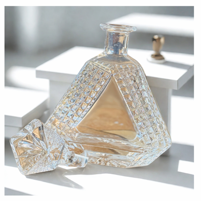 Triangle Whiskey Decanter – Handcrafted Glass Gift Set