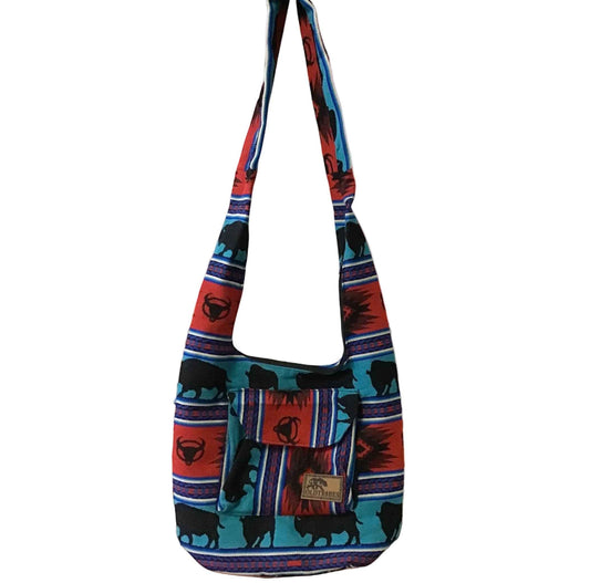 OLDTRIBES™ Red and Turquoise white  Buffalo Crossbody Bag