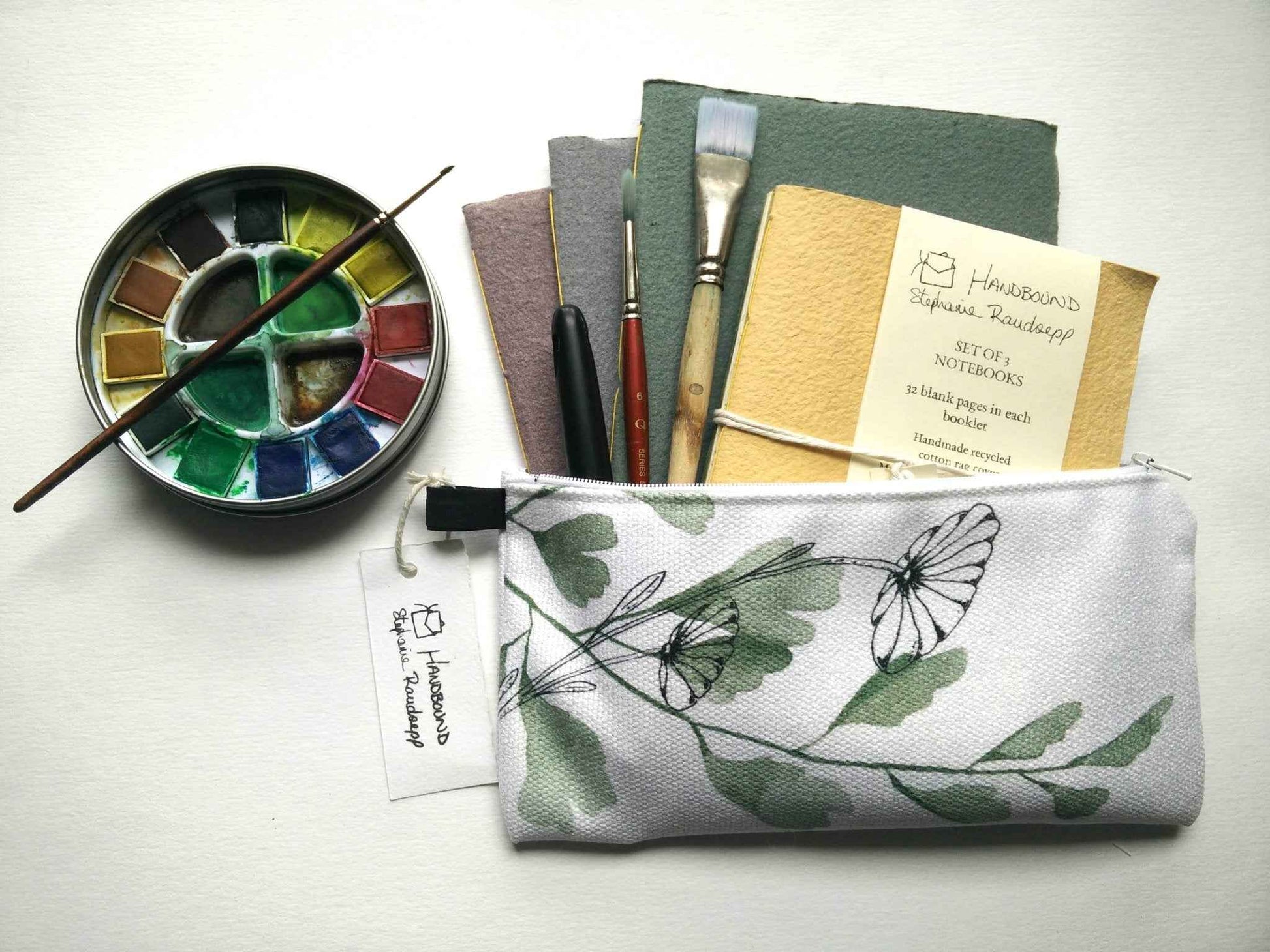Zippered Cotton Canvas Pencil Case | Concrete
